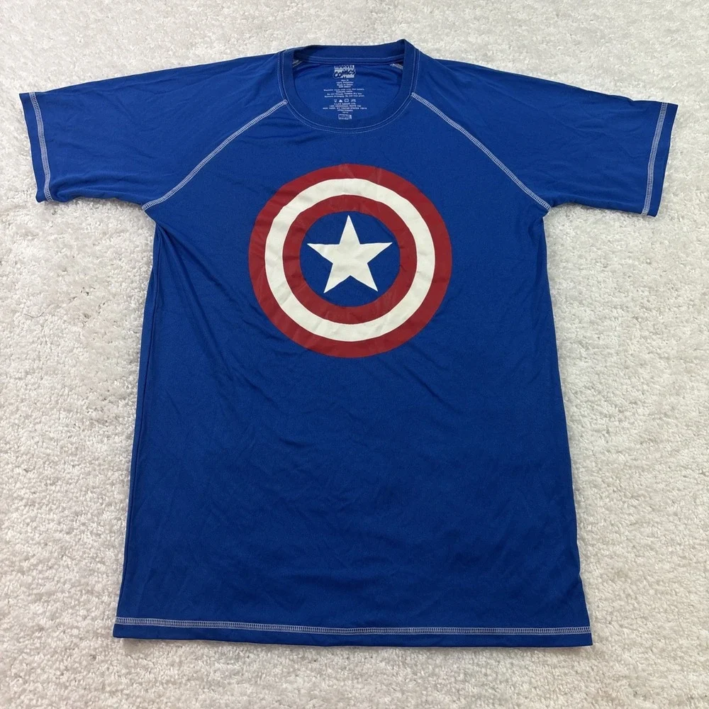Marvel Captain America Shield Blue Raglan Short Sleeve T-Shirt